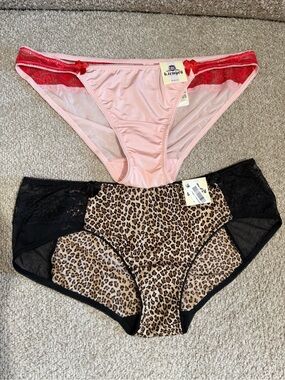 Two-Pack Bikini Panties in Pink & Leopard